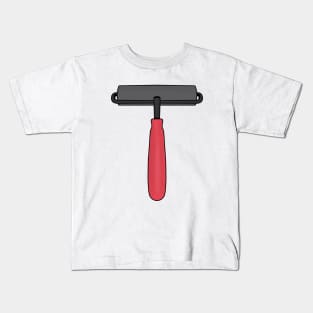 Rubber Brayer Roller Woodcut Kids T-Shirt